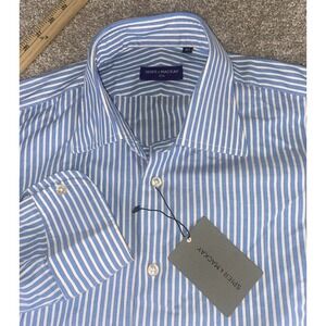 NWT Spier & Mackay Blue Striped Oxford Button-Down Shirt Mens 16.5 Mens M Y2K